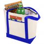 Lighthouse non-woven cooler tote, Natural,Royal blue