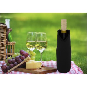 Noun recycled neoprene wine sleeve holder, Solid black (Cooler bags)