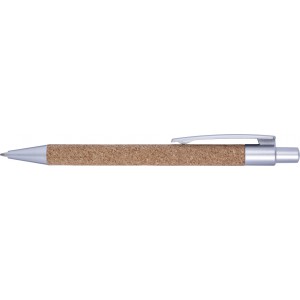 Cork ballpen Macie, silver (Wooden, bamboo, carton pen)