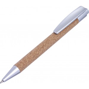 Cork ballpen Macie, silver (Wooden, bamboo, carton pen)