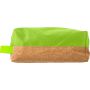 Polyester and cork toilet bag, green