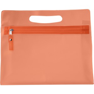 PVC toilet bag Clyde, orange (Cosmetic bags)