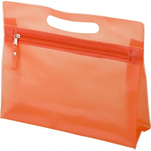 PVC toilet bag Clyde, orange (Cosmetic bags)
