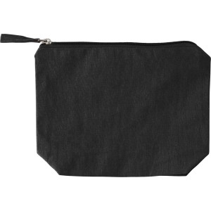 Recycled cotton cosmetic bag (180 gsm) Cressida, Black (Cosmetic bags)