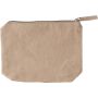 Recycled cotton cosmetic bag (180 gsm) Cressida, Brown/Khaki