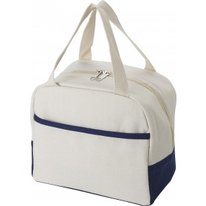 Cotton (280 gr/m2) cooler bag Alex, navy/natural (Cooler bags)