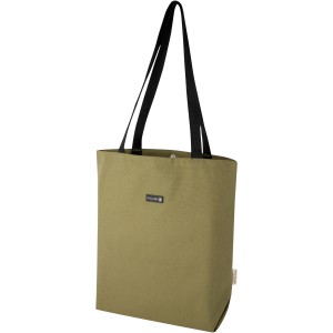 Joey GRS recycled canvas versatile tote bag 14L, Olive (cotton bag)