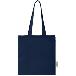Madras 140 g/m2 GRS recycled cotton tote bag 7L, Navy (cotton bag)
