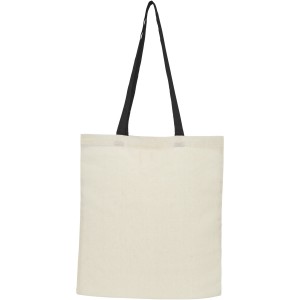 Nevada 100 g/m2 cotton foldable tote bag, Natural, Solid black (cotton bag)