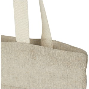 Pheebs 150 g/m2 recycled cotton tote bag with front pocket 9L, Heather natural (cotton bag)