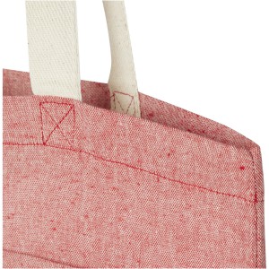 Pheebs 150 g/m2 recycled cotton tote bag with front pocket 9L, Heather red (cotton bag)