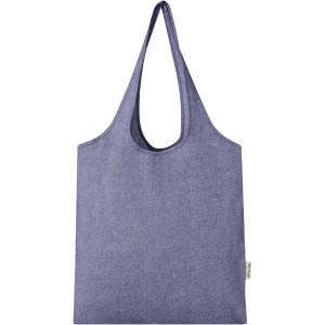 Pheebs 150 g/m2 recycled cotton trendy tote bag 7L, Heather blue (cotton bag)