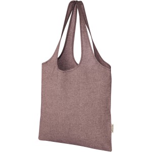 Pheebs 150 g/m2 recycled cotton trendy tote bag 7L, Heather maroon (cotton bag)