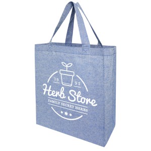 Pheebs 150 g/m2 recycled tote bag, Heather blue (cotton bag)
