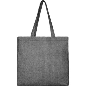 Pheebs 210 g/m2 recycled gusset tote bag, Heather black (cotton bag)