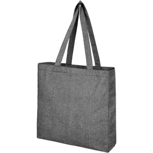 Pheebs 210 g/m2 recycled gusset tote bag, Heather black (cotton bag)