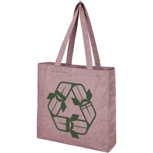Pheebs 210 g/m2 recycled gusset tote bag, Heather maroon (cotton bag)