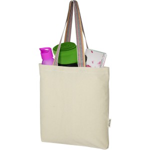 Rainbow 180 g/m2 recycled cotton tote bag 5L, Natural (cotton bag)
