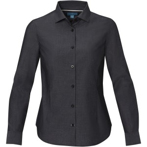 Cuprite long sleeve women's  organic shirt, Solid black (shirt)