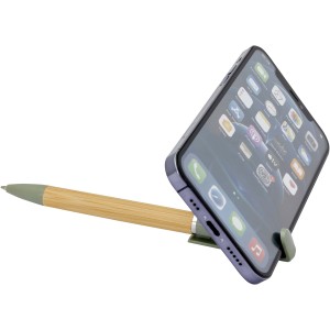 Delfina phone holder pen, Heather green (Wooden, bamboo, carton pen)