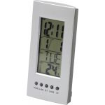 Desk clock with thermometer, silver (4418-32)