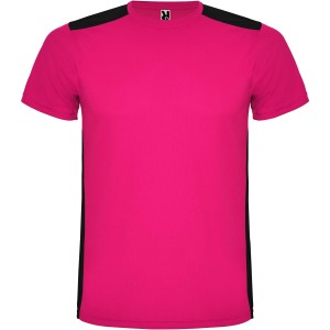 Detroit short sleeve kids sports t-shirt, Fuchsia, Solid black