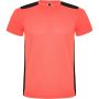 Detroit short sleeve unisex sports t-shirt, Fluor Coral, Solid black