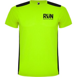 Detroit short sleeve unisex sports t-shirt, Lime, Solid black (T-shirt, mixed fiber, synthetic)