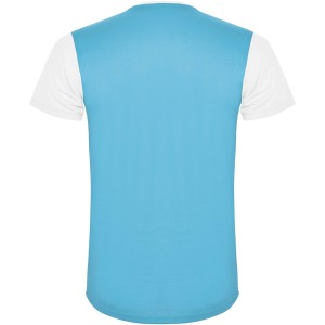 Detroit short sleeve unisex sports t-shirt, White, Turquois (T-shirt, mixed fiber, synthetic)