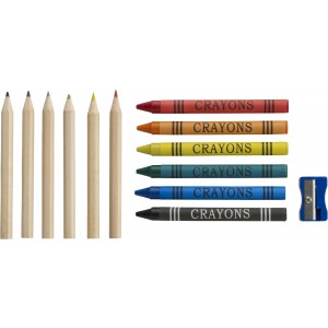 Cardboard tube with pencils Jules, brown (Drawing set)