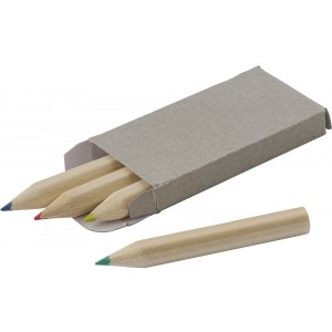 Wooden mini pencil set Kai, brown (Drawing set)
