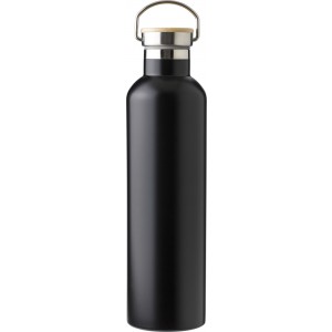 Stainless steel double walled bottle Damien, black