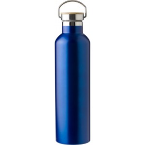 Stainless steel double walled bottle Damien, blue
