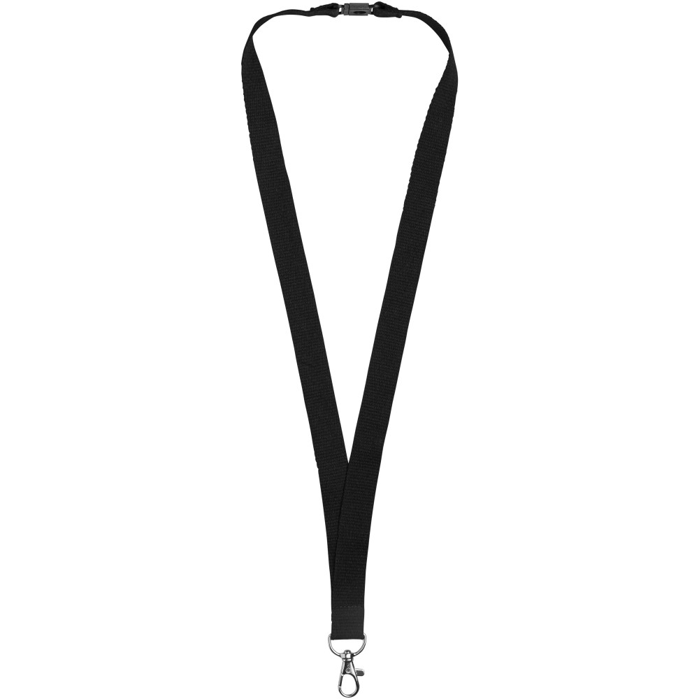 Printed Dylan cotton lanyard with safety clip, Black (Lanyard, armband