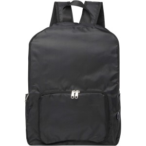EcoFold RPET foldable backpack 15L, Solid black (Backpacks)
