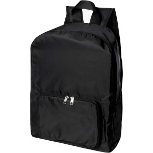 EcoFold RPET foldable backpack 15L, Solid black (Backpacks)