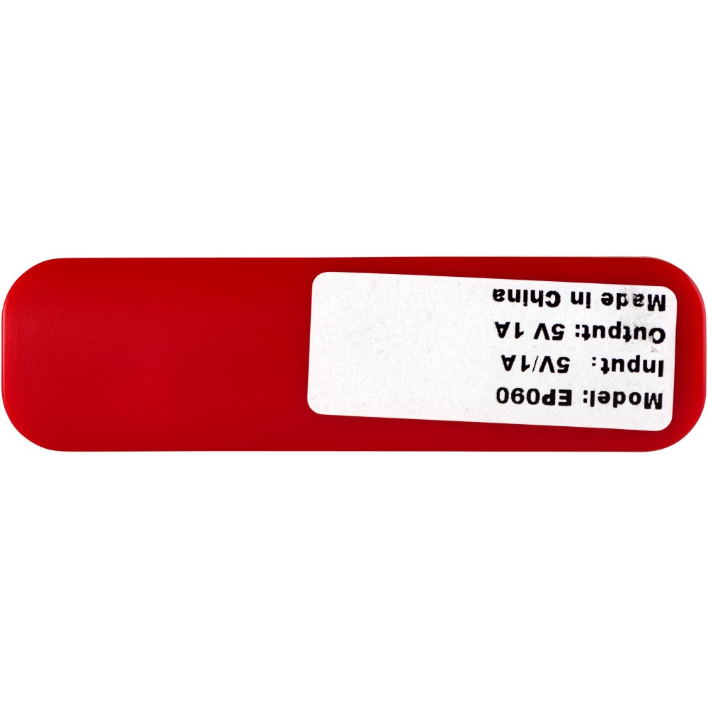 Printed Edge 2000 mAh power bank, Red, solid black (Powerbanks)