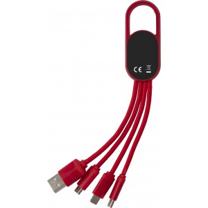 4-in-1 Charging cable set Idris, red (Eletronics cables, adapters)