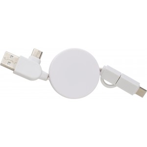 ABS extendable charging cable Jared, white (Eletronics cables, adapters)