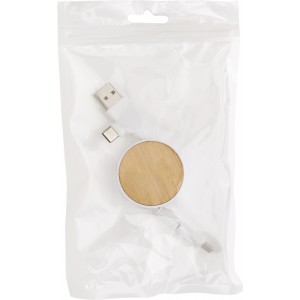 ABS extendable charging cable Jared, white (Eletronics cables, adapters)