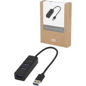 ADAPT aluminum USB 3.0 hub, Solid black (Eletronics cables, adapters)