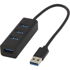 ADAPT aluminum USB 3.0 hub, Solid black (Eletronics cables, adapters)
