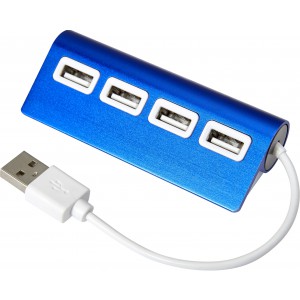 Aluminium USB hub Leo, blue (Eletronics cables, adapters)