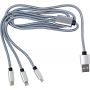 Nylon charging cable Felix, silver