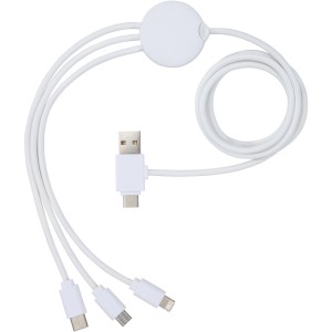 Pure 5-in-1 charging cable with antibacterial additive, Whit (Eletronics cables, adapters)