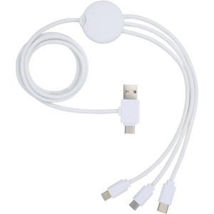 Pure 5-in-1 charging cable with antibacterial additive, Whit (Eletronics cables, adapters)