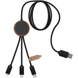SCX.design C36 3-in-1 rPET light-up logo charging cable, Wood (Eletronics cables, adapters)