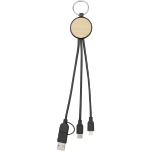 Tecta 6-in-1 recycled plastic/bamboo charging cable with key (Eletronics cables, adapters)