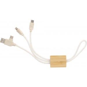USB charger key holder Keegan, brown (Eletronics cables, adapters)