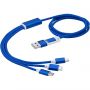 Versatile 3-in-1 charging cable with dual input, Royal blue